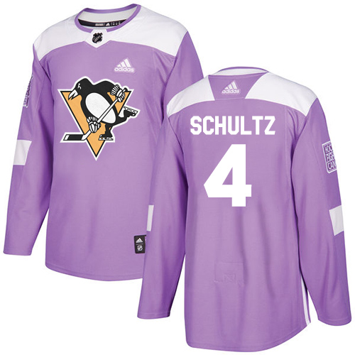 Adidas Penguins #4 Justin Schultz Purple Authentic Fights Cancer Stitched NHL Jersey